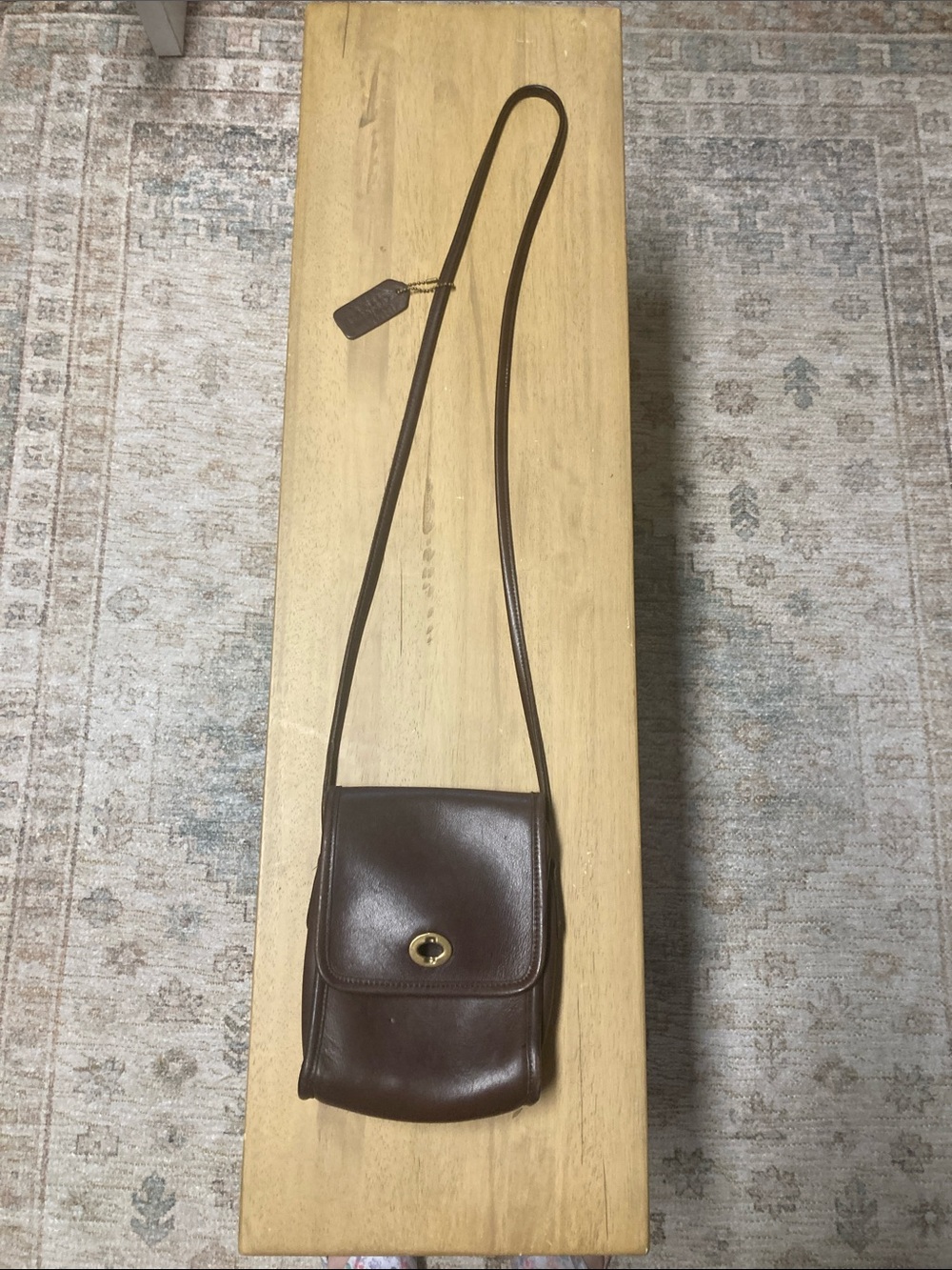 Coach Dark Brown Leather Crossbody Shoulder Bag
